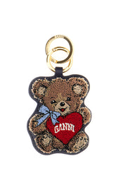 Multicolor leather and fabric key ring -  | Wise