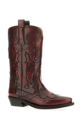 Brown synthetic leather boots -  | Wise