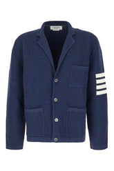 Cardigan in misto lino stretch blu -  | Wise
