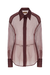 Burgundy silk blouse -  | Wise