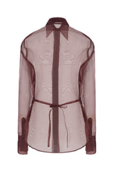 Burgundy silk blouse -  | Wise