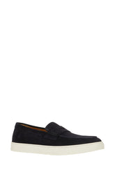 Navy blue suede loafers -  | Wise
