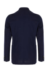 Navy blue cotton blazer -  | Wise