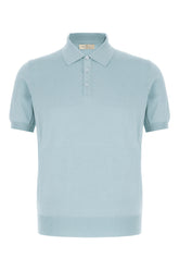 Polo in misto seta azzurra -  | Wise