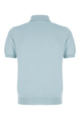 Polo in misto seta azzurra -  | Wise