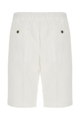 White lyocell blend bermuda shorts -  | Wise