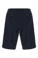 Navy blue lyocell blend bermuda short -  | Wise