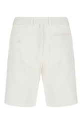 White lyocell blend bermuda shorts -  | Wise