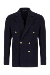 Midnight blue wool blend blazer -  | Wise