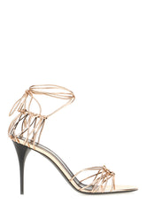 Pink gold leather Babylone Breteuil sandals -  | Wise