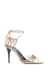 Pink gold leather Babylone Breteuil sandals -  | Wise