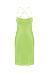 Mini abito in seta verde lime -  | Wise