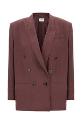 Plum silk blazer -  | Wise