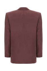 Plum silk blazer -  | Wise
