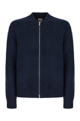 Midnight blue wool blend cardigan -  | Wise