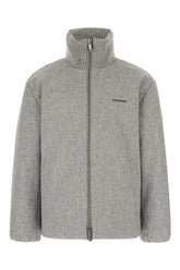 Melange grey polyester down jacket -  | Wise