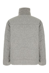 Melange grey polyester down jacket -  | Wise