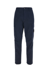 Navy blue stretch cotton pants -  | Wise