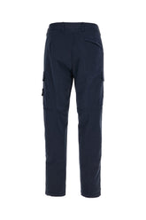Navy blue stretch cotton pants -  | Wise
