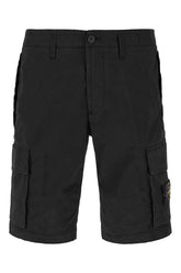 Black cotton stretch bermuda shorts -  | Wise