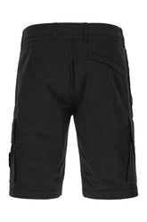 Black cotton stretch bermuda shorts -  | Wise