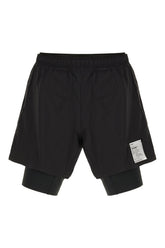 Black stretch nylon bermuda shorts -  | Wise