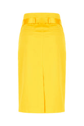 Yellow cotton blend skirt -  | Wise