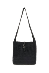 Borsa a spalla Le 5 à 7 media in rafia nera -  | Wise