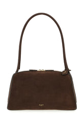 Chocolate suede Le Bouledogue shoulder bag -  | Wise
