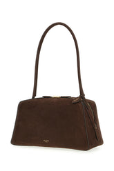 Chocolate suede Le Bouledogue shoulder bag -  | Wise
