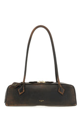 Dark brown leather medium Le Teckel shoulder bag -  | Wise