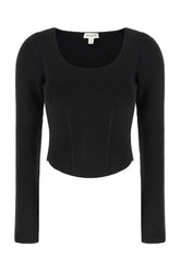 Top in misto lana stretch nera -  | Wise