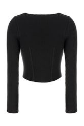 Top in misto lana stretch nera -  | Wise