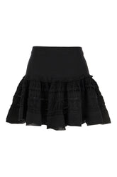Black stretch wool blend skirt -  | Wise