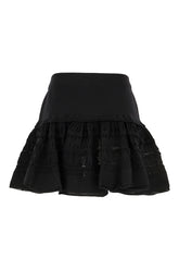 Black stretch wool blend skirt -  | Wise