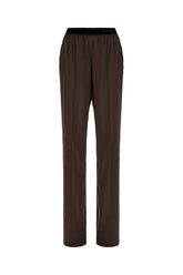 Chocolate stretch silk pants -  | Wise