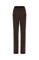 Chocolate stretch silk pants -  | Wise