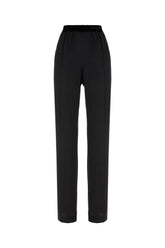 Black stretch silk pants -  | Wise