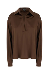 Blusa in raso cioccolato -  | Wise
