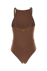 Brown stretch nylon swimsuit -  | Wise