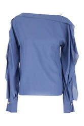 Cerulean viscose blend blouse -  | Wise