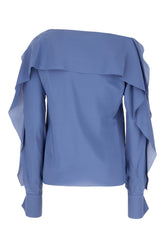Cerulean viscose blend blouse -  | Wise