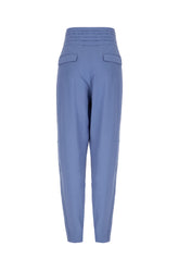 Pantalone in misto viscosa azzurro ceruleo -  | Wise