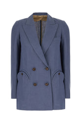 Blue linen blazer -  | Wise