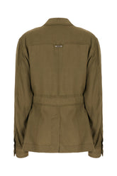 Military green lyocell jacket -  | Wise