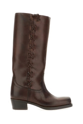 Chocolate leather Roxanne boots -  | Wise