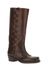 Chocolate leather Roxanne boots -  | Wise