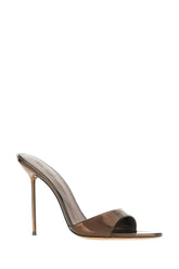 Chocolate leather Lidia mules -  | Wise