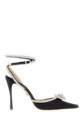 Scarpe con tacco Double Bow in raso nero -  | Wise