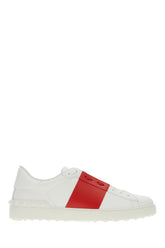White leather Open sneakers with red band -  | Wise